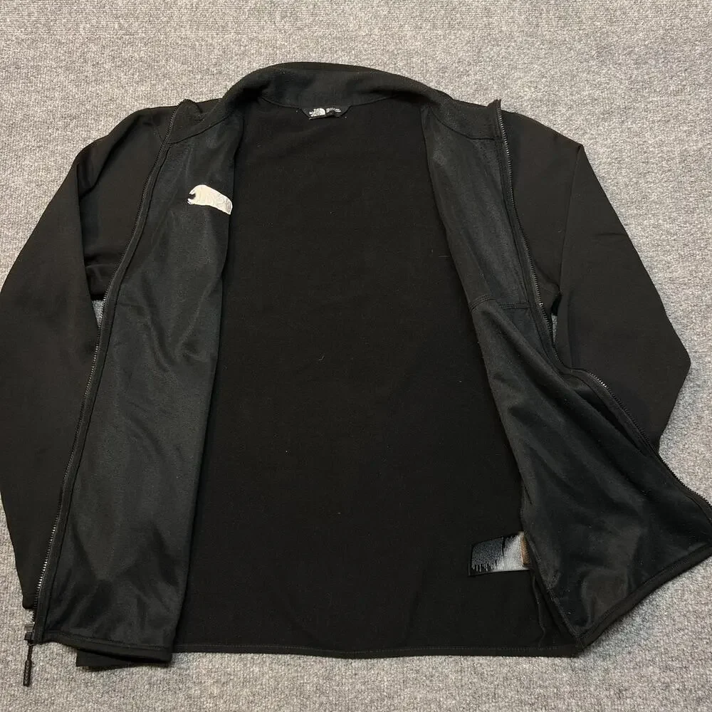 The North Face Jacket Mens M Black Softshell Full Zip Lined Pockets Hiking